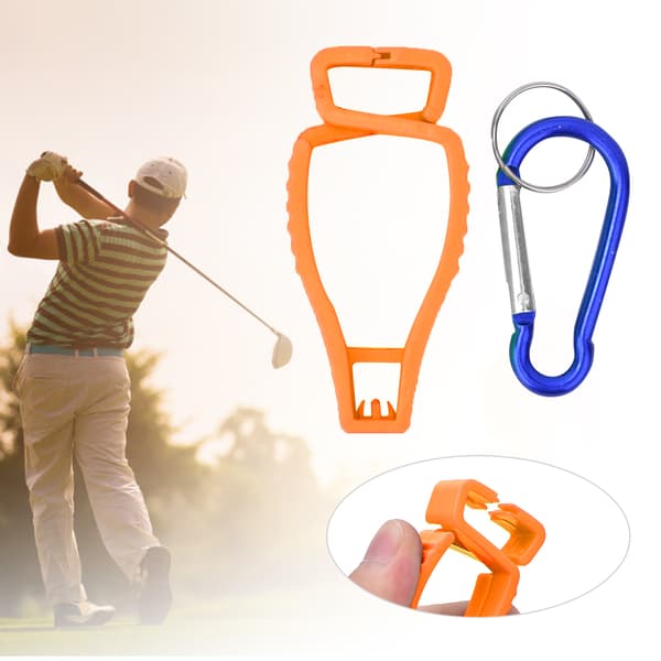Oranssi muovinen korkea elastinen, luja sukellusturvallisuustyökäsinepidike golfvaatepidike ripustinklipsi
