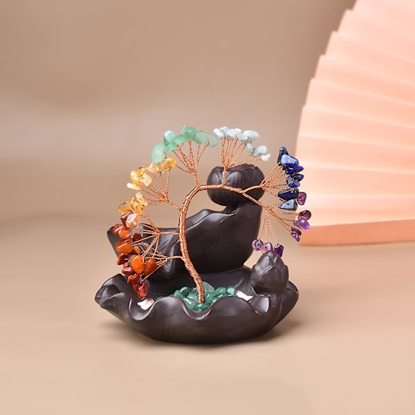 Keramisk røgelse brænder askefanger, ornament til aromaterapi/yoga/meditation/hjem stue kontor indretning