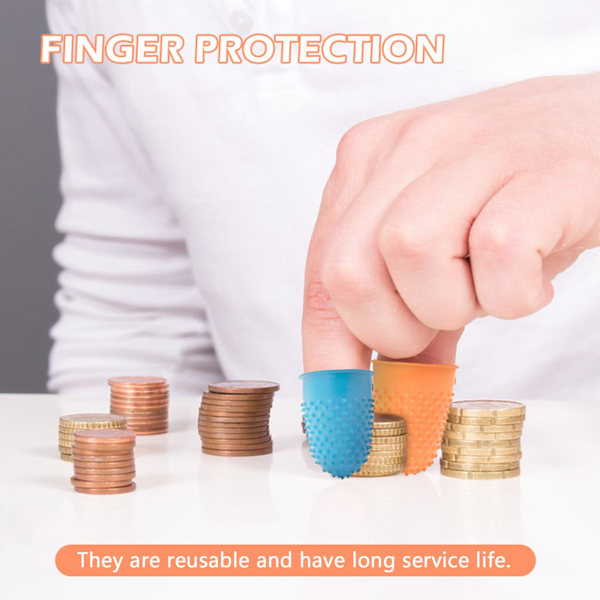 5 stk gummifingertupper 5 forskjellige størrelser farger fingerbeskytter deksler gjenbrukbare fingerbeskytter fingerputer grep