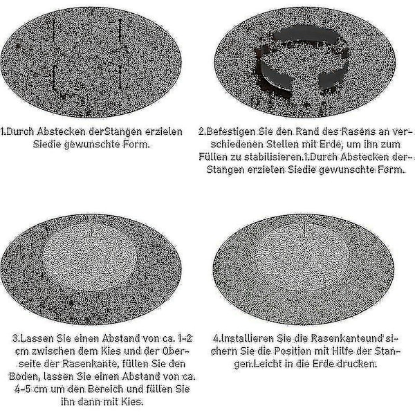 Otwoo Randaco puutarhan reunus Joustava nurmikon reunus Kova muovinen reunus Leikkausreunus Puutarhanhoito 10m12.5cm2mm Musta-