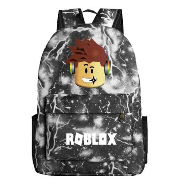 Ny Roblox Rygsæk Børn Skoletaske Studenter Bogtaske Rejsetaske Gave Sort Lyn