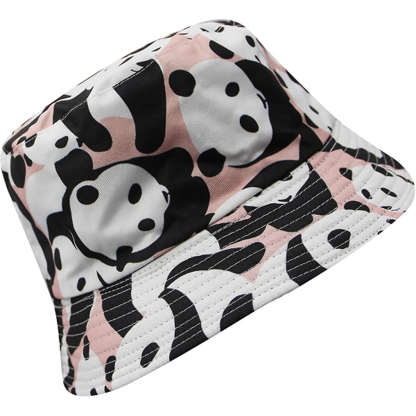 Unisex Bucket Hat Vändbar Mössa Dubbelsidig Söt Djur Bucket Fiskarhatt Bred Brätte För Sommar Resor