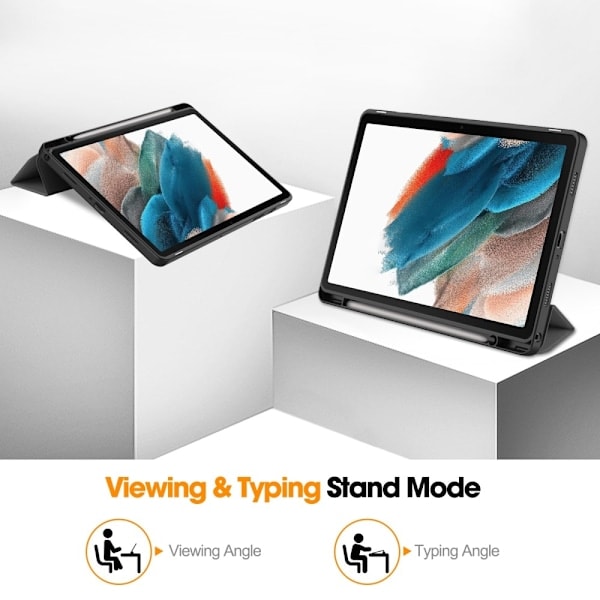 Samsung Galaxy Tab A9 Plus Kotelo Tri-Fold Kynäteline Harmaa