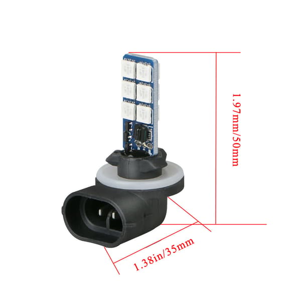 2x 881 5050 Fargerike RGB Bil LED Bilfrontlys Tåkelys Lamper Tilbehør