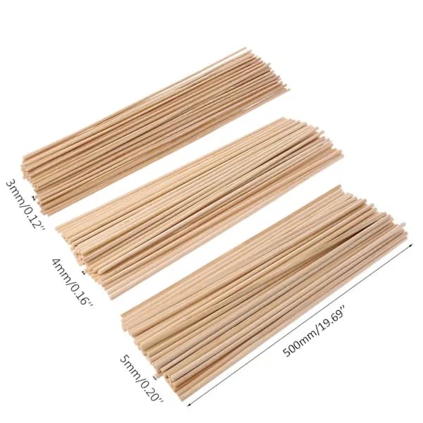 50-pack bambu växtstöd, träorkidéstöd för trädgårdsväxter och växthusväxter 5 mm x 50 cm
