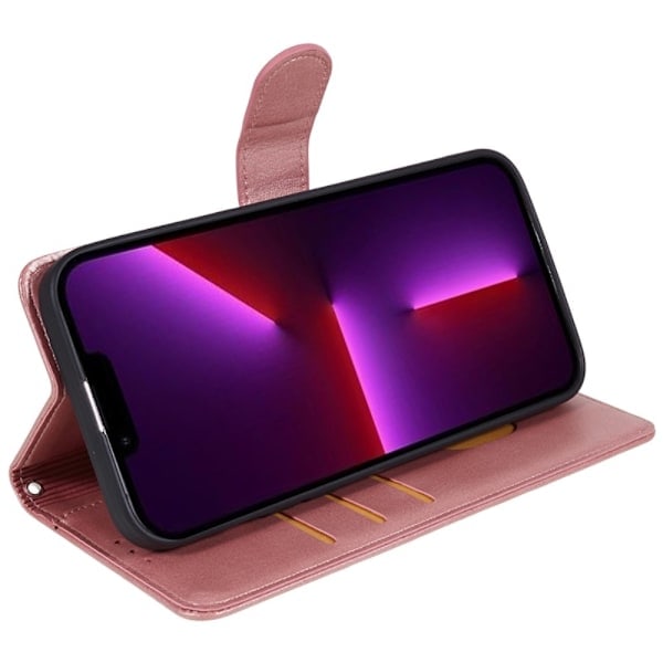iPhone 15 Etui PU Læder Rosaguld