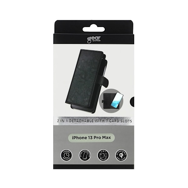GEAR iPhone 13 Pro Max 2i1 Magnet Etui / Skal Multifunktionel Sort