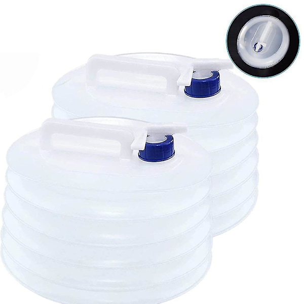 2 st hopfällbar vattenbehållare, premium bärbar vattenförvaring, 10 l