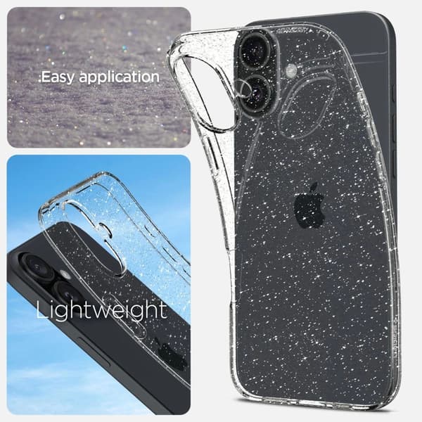 Spigen iPhone 16 Skal Liquid Crystal Glitter Crystal Transparent Termoplastisk polyuretan (TPU)
