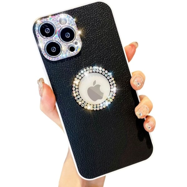 Heyone Lyx iPhone 11 Pro Max Cover Glitter, Sparkle Bling Rhinestone Diamant Cover Beskyttende Slim Girly - 6,5 tommer (sort)
