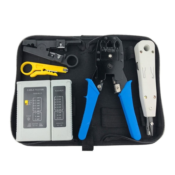 Netværkskabel Fremstilling Værktøj Netværksværktøjssæt Afisolering Kabelføring-tang Tester Kit