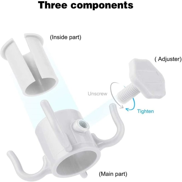 2 delar fyrbenskrok, tillbehör till fyrpunktskrok i plast