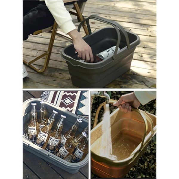 Bärbar förvaringskorg för utomhusbruk, camping, segling, hopfällbar multifunktionell picknickkorg, hopfällbar låda