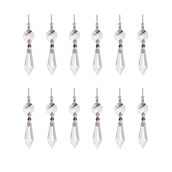 20 st guldkantade lampprismor för hängande taklampa, prismor för julbelysning, kristallpärlor, lampdekoration, 7,4 x 1,6 cm