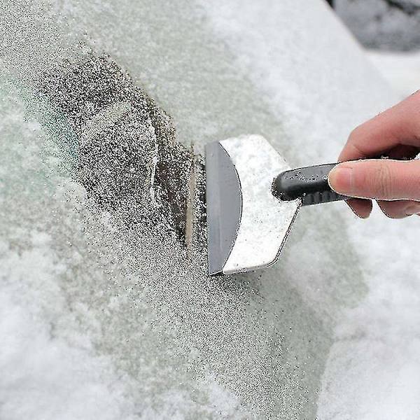 Bilsnöskyffel Vinterbil Med Glasskrapa Snöskrapa Hembil Dubbelanvändning Rostfritt Stål Avfrostningsspade Verktyg 1 Styck Svart