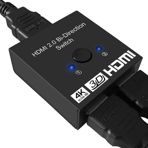 Hdmi-kytkin 2 sisään 1 ulos 4k teräväpiirto kaksisuuntainen kytkin