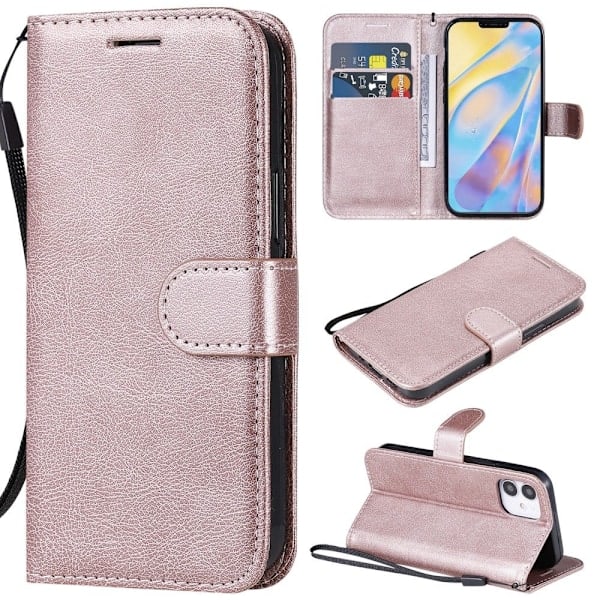 iPhone 12 Mini - Plånboksfodral - Roséguld Roséguld Roséguld