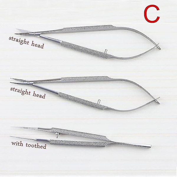 3 st/set Utrustning 12 cm Oftalmiska Mikrokirurgiska Instrument Nålhållare Mikro Sax Pinsett Handkirurgi