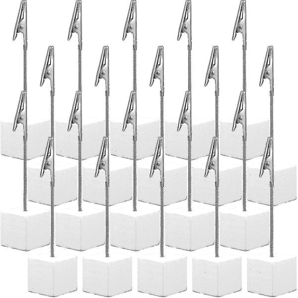 20 Set Fotoklämmor med krokodilklämma Träbas Memo Bordsnummerhållare Kortdisplayställ för Kontor Meny Bröllop
