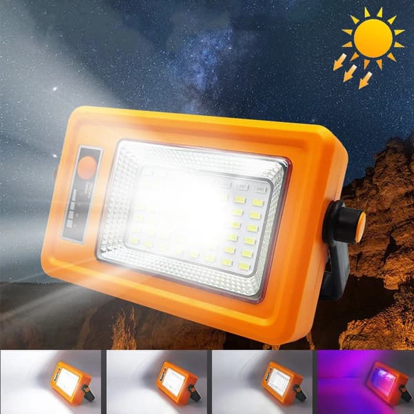 New 56 LED Work Light Outdoor Waterproof Solar Light Floodlight Headlight USB Rechargeable Lantern Portable Lamp