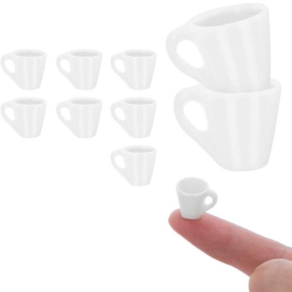 Dockhus Mini Kaffekoppar, Miniatyrer Mugg Koppar Tekopp, 10 st