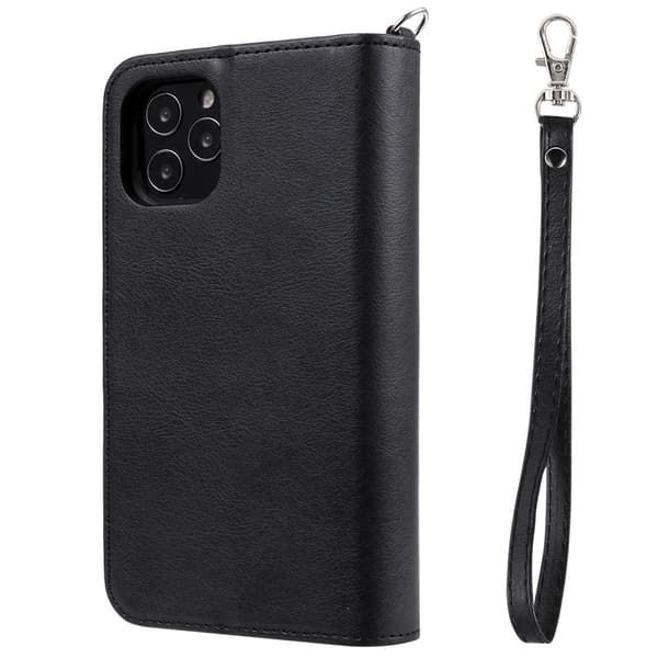 iPhone 12 / 12 Pro - 2i1 Magnet Cover / Pung Etui - Sort Sort Black Svart