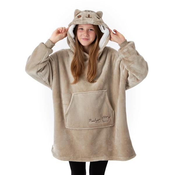Pusheen Flickor Hoodiefilt One Size Brun Brown En Storlek