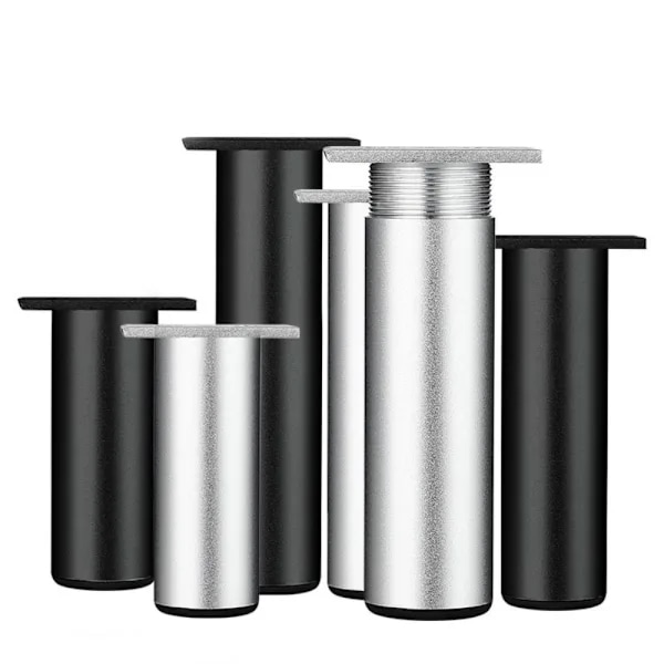 4 stk./sæt Metalben Møbelben SORT 12CM Sort Sort 12 cm[co]