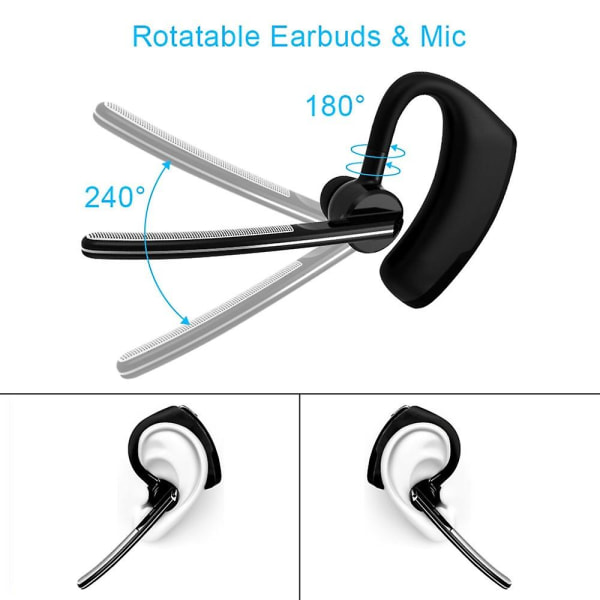 Trådløst Bluetooth-headset for smarttelefon - håndfri Bluetooth-øretelefon med mikrofon