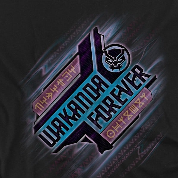 Black Panther: Wakanda Forever Unisex Voksen Vinklet T-shirt L Sv Sort L