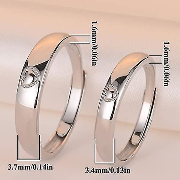Mænd Kvinder Par Ringe Evighed Forlovelse Bryllup Justerbar Jubilæums Ring Strimmel