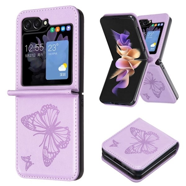 Galaxy Z Flip 6 Cover Sommerfugl Tekstur Lilla