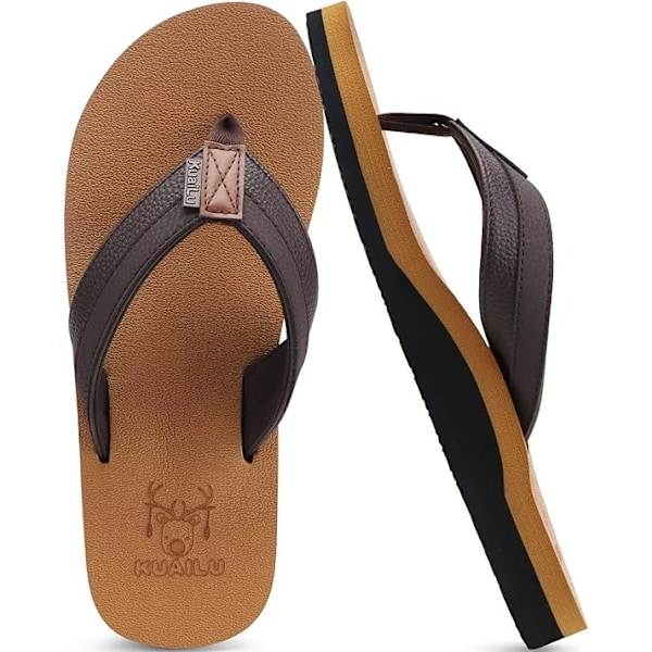 Joogamatto varvastossut miehille nahkaa, holvikaaren tuella, mukavat pehmustetut kävelysandaalit, slip-on sisä- ja ulkokäyttöön