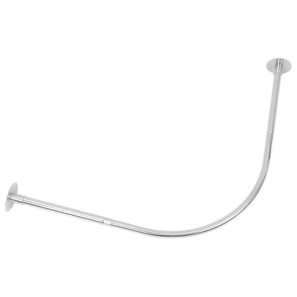 Böjd Duschdraperistång Justerbar Längd Badrumstillbehör Silver 95.00X95.00X2.50CM Väggmonterad 1-pack[CO]