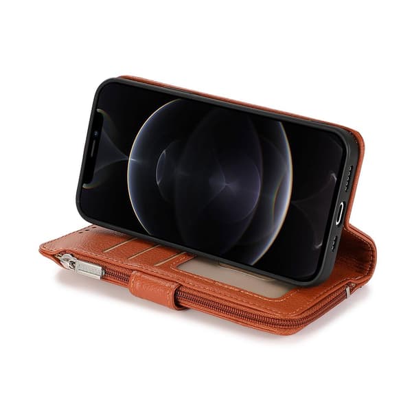 Profesjonelt Praktisk Lommeboketui - iPhone 12 Pro Max Brun