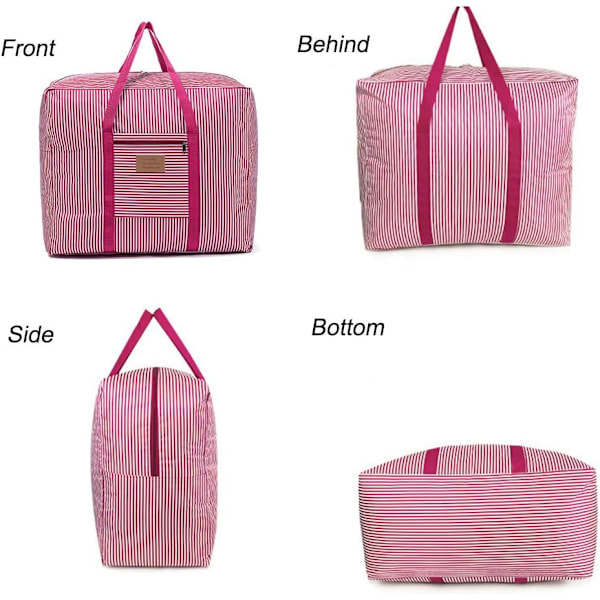 Vattentät tjock stor förvaringsväska 600D Oxford Organizer Resväska för filtar, täcke, kuddar, kläder, flytt, hem (Rosa, Medium) Medium