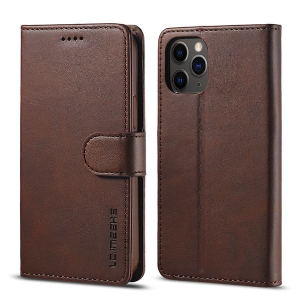 LC.IMEEKE Wallet Case for iPhone 12/12 Pro - Dark Brown Brun brown