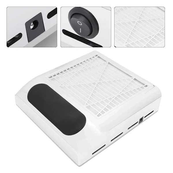 80W Spikdammsamlare Stark Sugkraft Nagelkonst Dammsugare (Silver)[co]