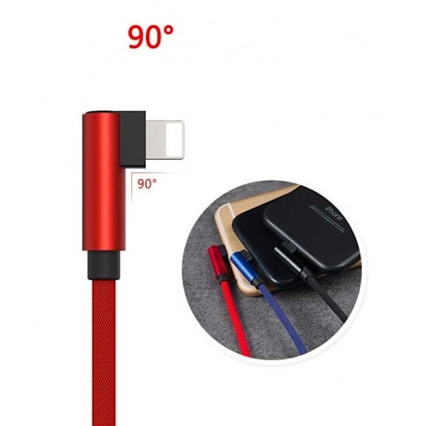 3m Durable Braided Metallic Lightning Cable Quick Charge 3.0 Svart lightning