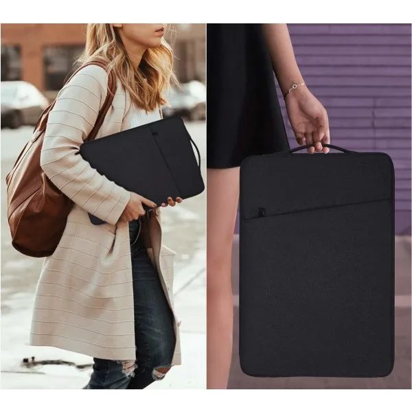 Laptopfodral 14,1 tommer/15,4 tommer canvas Sort Sort[co]