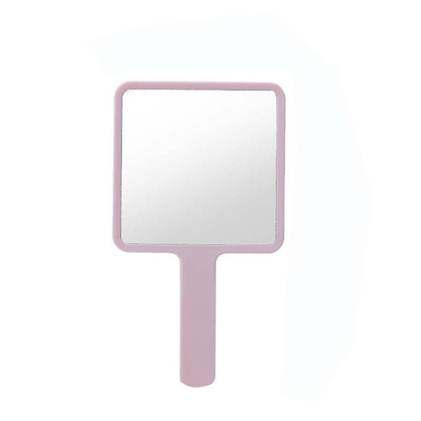 2 stk. Rektangulært håndholdt spejl Håndspejl Rejse håndholdt spejl Kosmetisk spejl med håndtag (Grøn og pink)