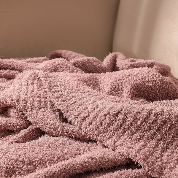 Strikket teppe for voksne, mykt og varmt pustende fluffy høstteppe for sofa, seng, vendbart koselig og lodden strikket teppe for Dirty powder