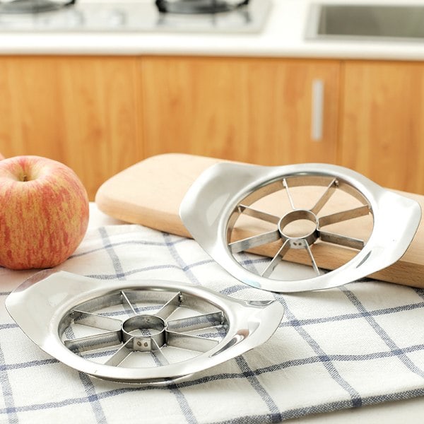 Frugtdeler, skærer, kernefjerner, med 8 blade til æble, pære, appelsin, tomat, kartoffel, citron