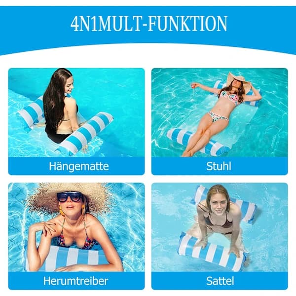 2 set hängmatta uppblåsbara poolflottar, premium pool loungers, multifunktionell poolhängmatta, övervatten hängmatta lounge[co]