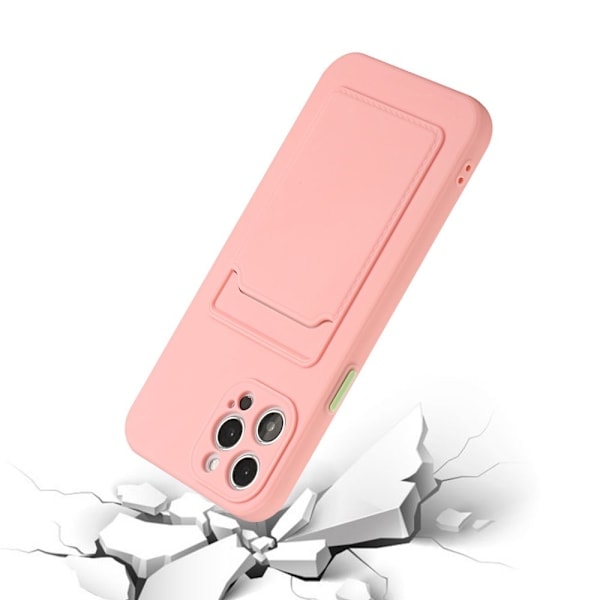 iPhone 13 Pro Kuori Korttitaskulla Vaaleanpunainen