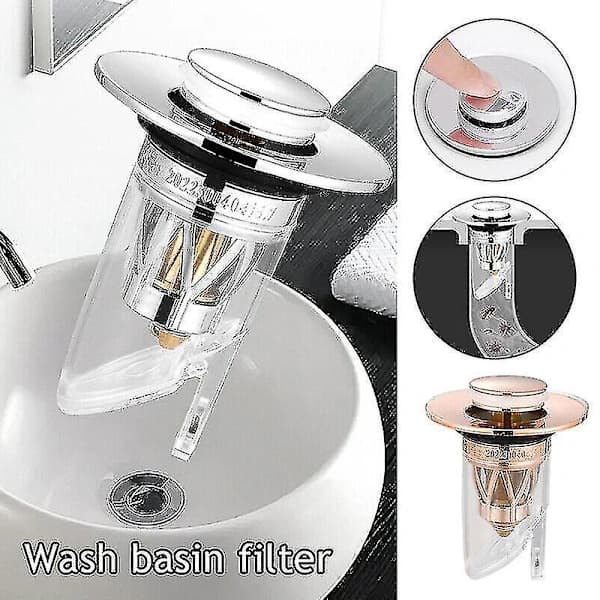 Universell Badrumsvaskpropp Stopp Avloppsfilter Silver[CO]