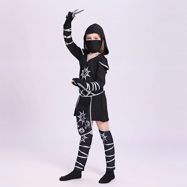 Ninja Cosplay-kostume til piger til Halloween, Ninja-rollespilskostume til børn til temafester og forestillinger S[co]