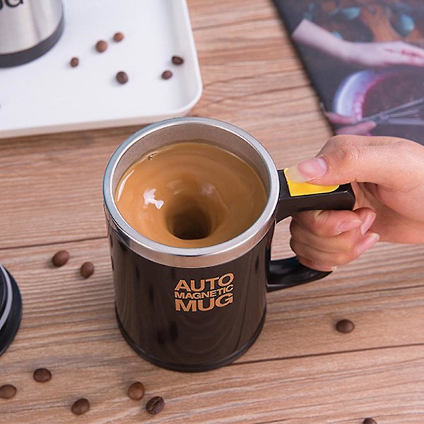 Självrörande kaffemugg - Automatisk blandningsmugg i rostfritt stål - För att röra om kaffe, te, varm choklad, mjölk, proteinshake, perfekt för kontoret, skolan, gymmet, hemmet - 500 ml