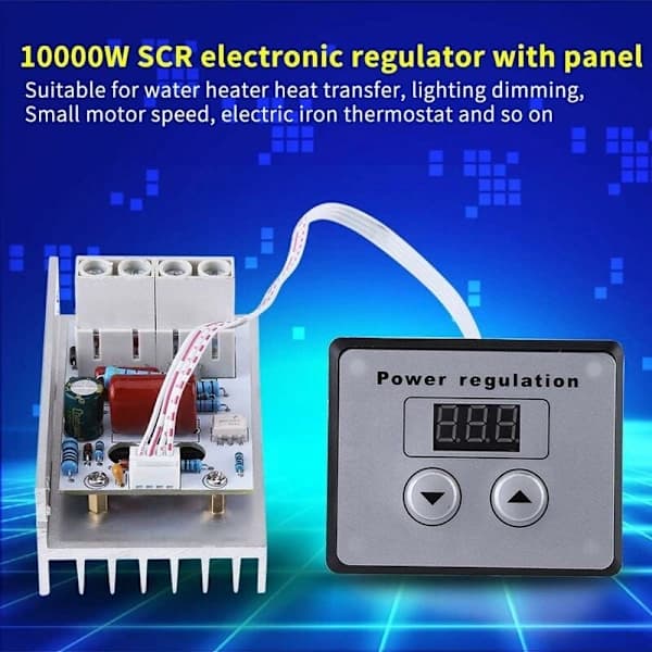 Hastighetsregulator 10000W AC 220V 80A SCR Digital Spenningsregulator Hastighetskontroll Dimmer Termostat for Motor[co]