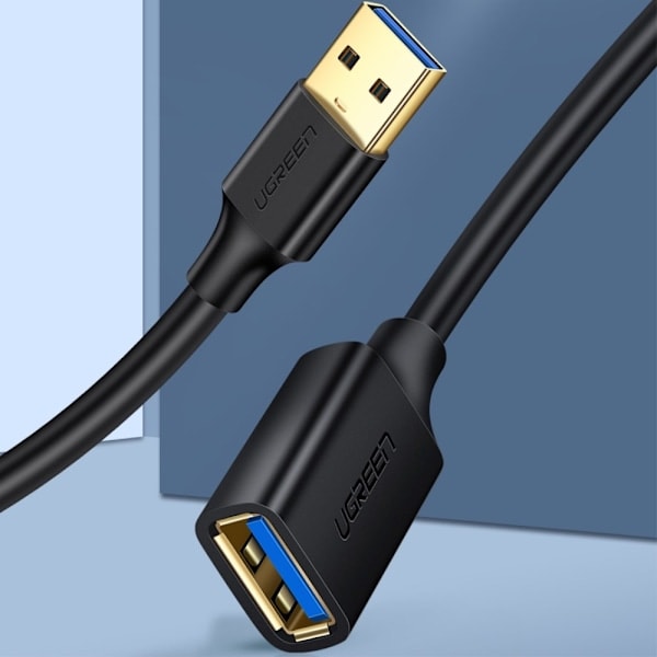 UGREEN 1m USB-A Han – Hun Forlænger Sort